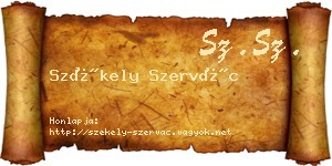 Székely Szervác névjegykártya
