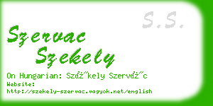 szervac szekely business card